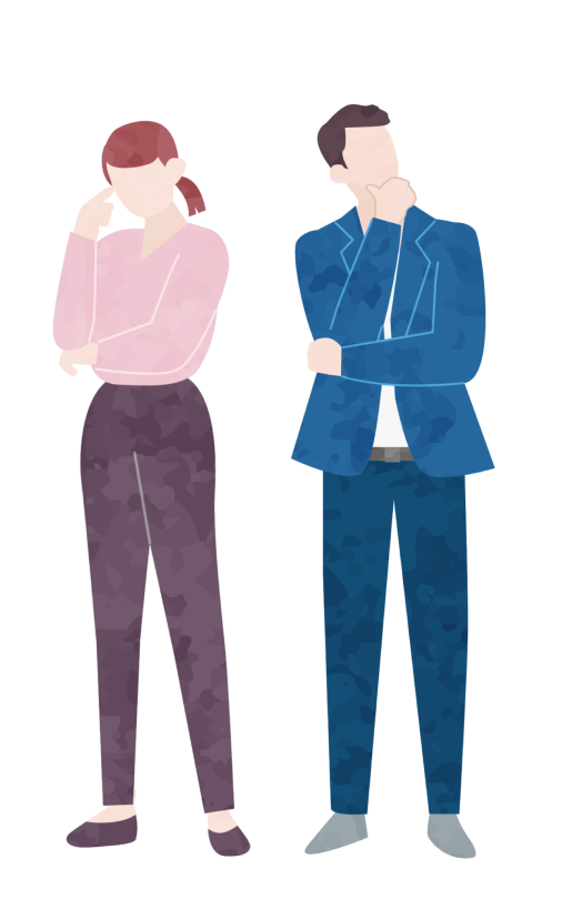 悩んでいる女性と男性